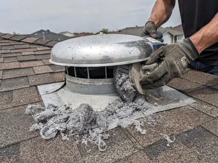 Cleaning Dryer Vent On Roof in North Reading
