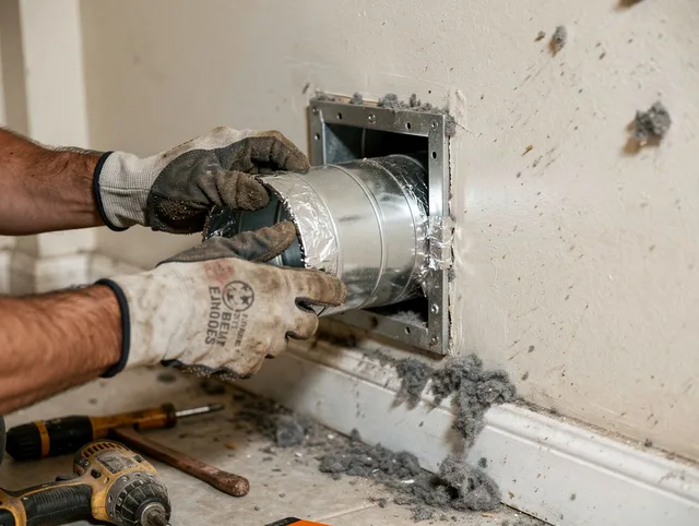 Professional dryer vent repair and installation by North Reading Dryer Vent Cleaning in North Reading